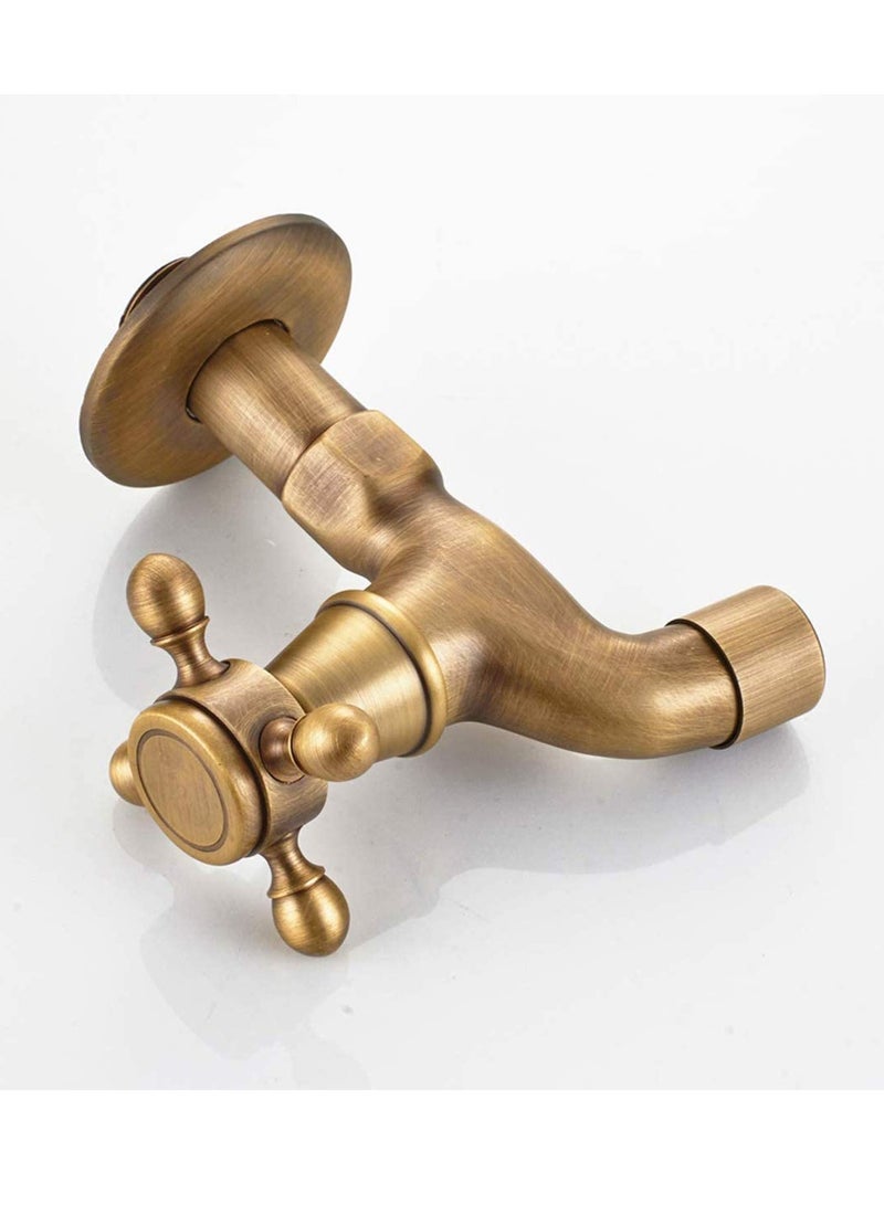 Excefore Sink Faucet, Kitchen Sink Faucet Antique Brass Mop Pool Taps Wall Mount Single Lever Cold Water Sink Faucet Bathroom Faucet Solid Brass Basin Mixer, for Home Kitchen  - Image 5