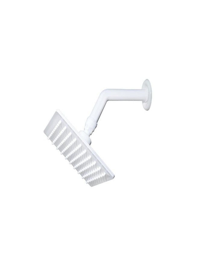 BATHONIX دش باثونيكس أبيض من مادة PVC مقاس 6x6 بوصة مع ذراع دش من مادة PVC مقاس 9 بوصات (مجموعة من قطعة واحدة) - Image 1