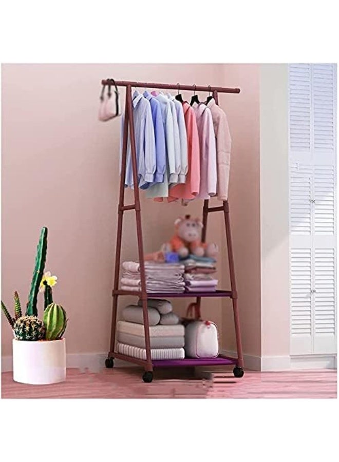 hanger clothes drying rack standing corner wooden coat rack - Image 1