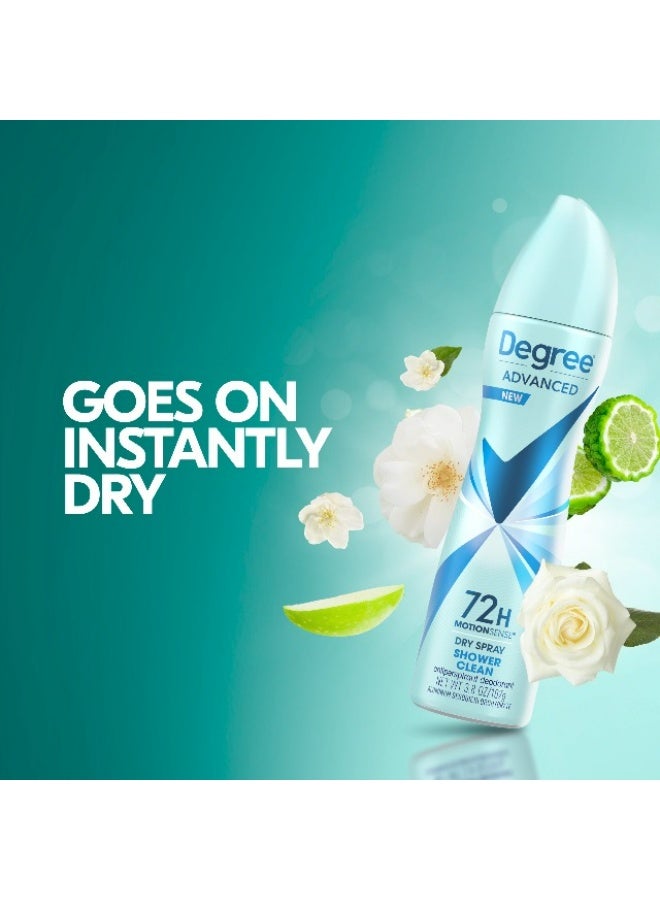 Degree MotionSense Shower Clean Deodorant Womens Dry Spray 107 g - Image 1