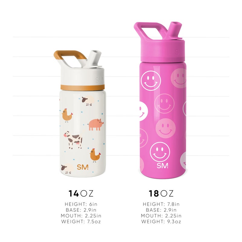 Simple Modern Kids Summit Water Bottle with Straw Lid | Disney Princess Belle 14oz Stainless Steel Cup Insulated Tumbler for Girls, School | Belle's Garden - Image 4