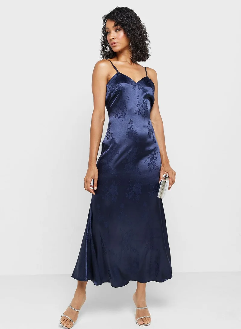 ELLA Floral Satin Slip Dress