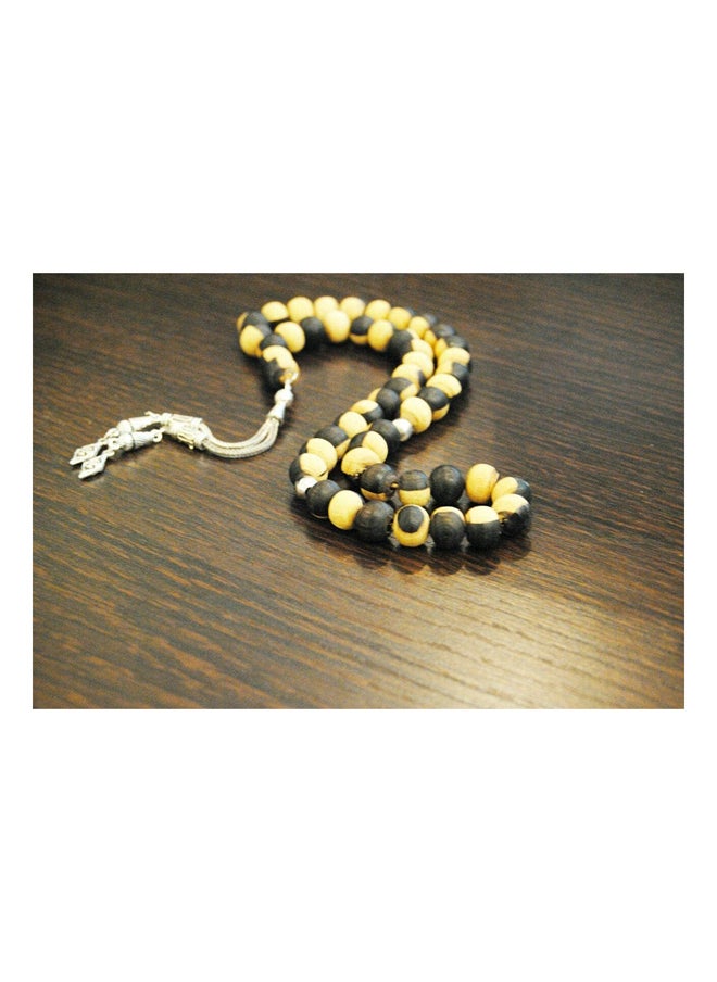 Generic Natural ebony wood and pure silver Rosary, 47 beads  - Image 2
