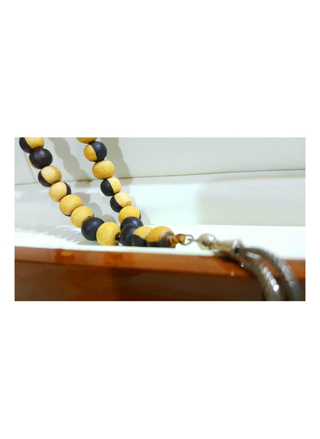Generic Natural ebony wood and pure silver Rosary, 47 beads  - Image 3