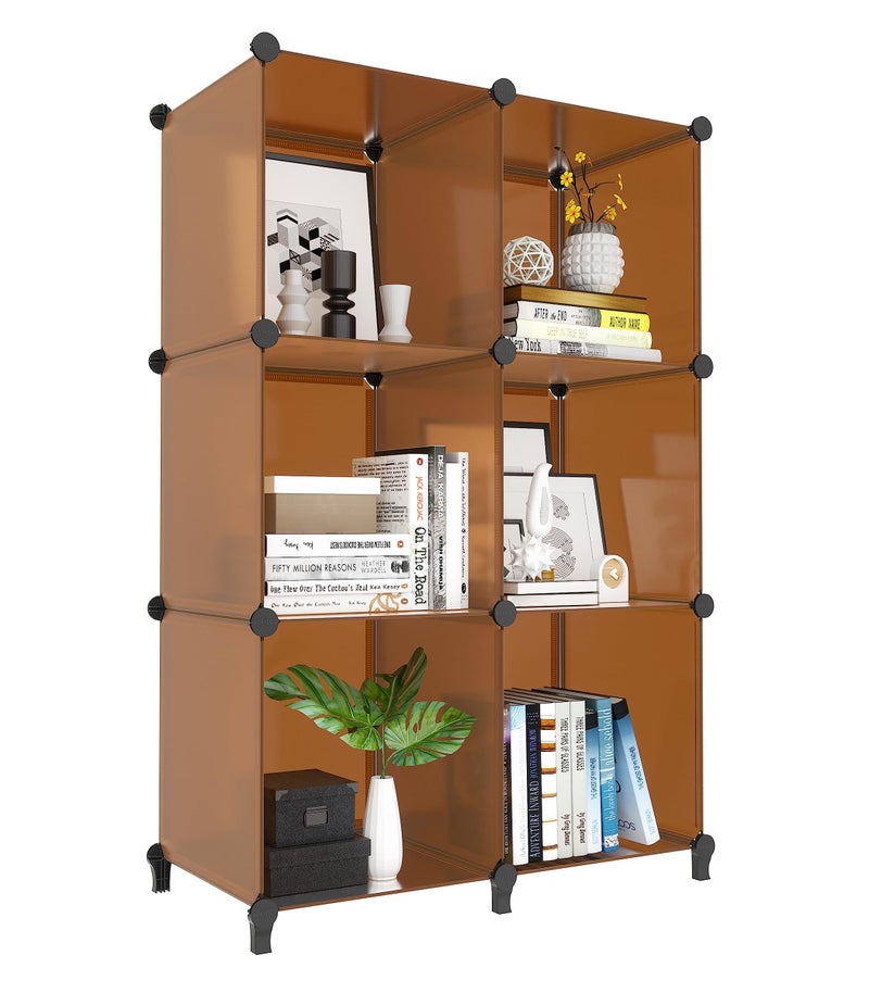 HOMIDEC 6-Cube Storage Organizer, Closet Organizer Storage Shelf Bookcase Bookshelf with Metal Hammer, Storage Cubes Organizer Cabinet for Kids, Closet, Bedroom, Bathroom, (11.8x11.8x11.8 inch) - Image 1