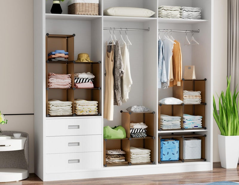 HOMIDEC 6-Cube Storage Organizer, Closet Organizer Storage Shelf Bookcase Bookshelf with Metal Hammer, Storage Cubes Organizer Cabinet for Kids, Closet, Bedroom, Bathroom, (11.8x11.8x11.8 inch) - Image 5