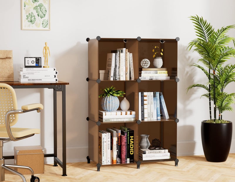 HOMIDEC 6-Cube Storage Organizer, Closet Organizer Storage Shelf Bookcase Bookshelf with Metal Hammer, Storage Cubes Organizer Cabinet for Kids, Closet, Bedroom, Bathroom, (11.8x11.8x11.8 inch) - Image 2