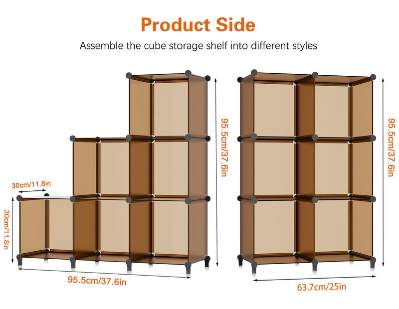 HOMIDEC 6-Cube Storage Organizer, Closet Organizer Storage Shelf Bookcase Bookshelf with Metal Hammer, Storage Cubes Organizer Cabinet for Kids, Closet, Bedroom, Bathroom, (11.8x11.8x11.8 inch) - Image 4