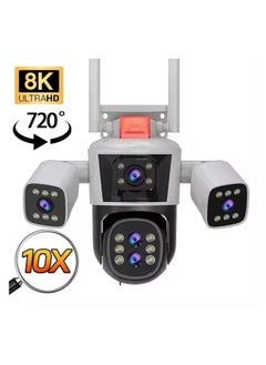 FIPKA 4MP 8k Wifi Outdoor 360 Ptz Camera Five Lens Four Screen 10x Optical Zoom Auto Tracking Security Wireless Network Cctv Camera  - Image 1