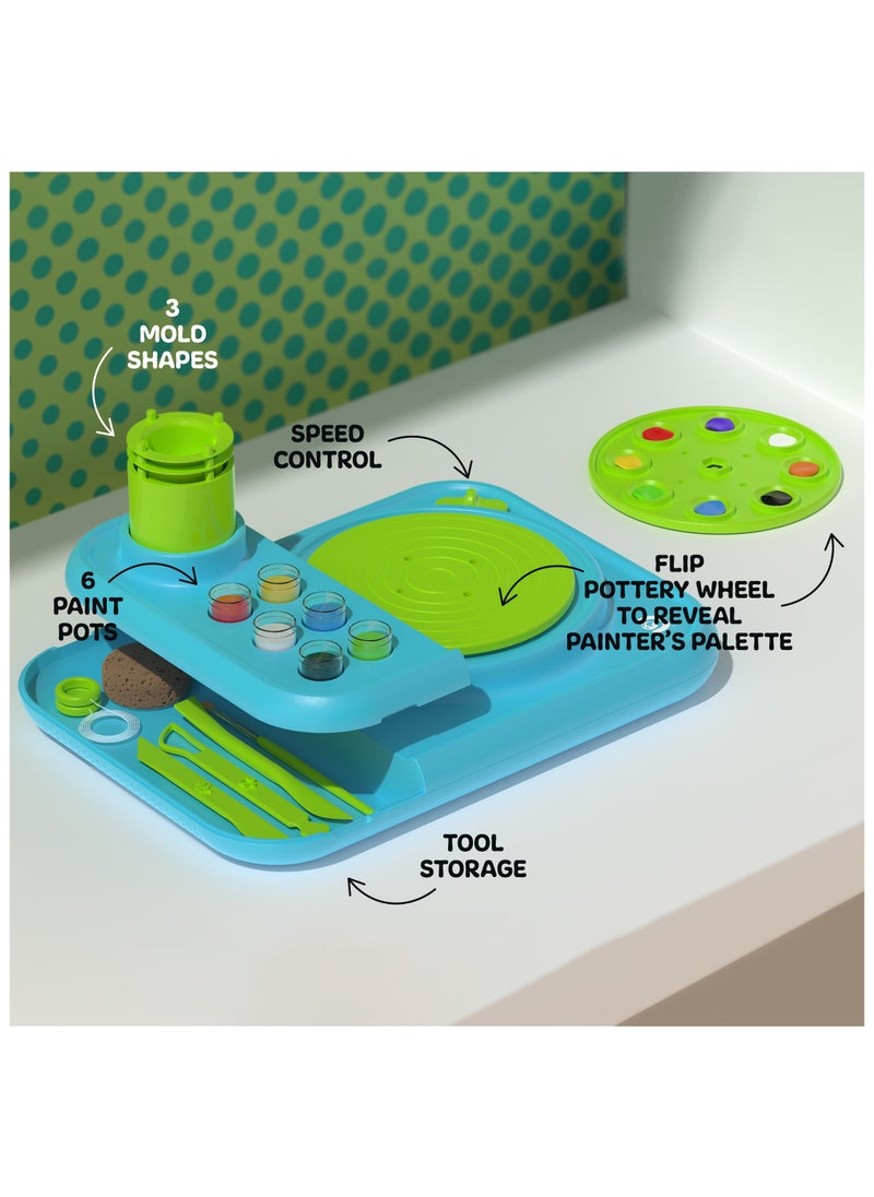 Discovery Discovery Kids Spin and Mold Pottery Studio STEM Toy Motorized Clay Art Station, Shape Sculpt Paint  - Image 4