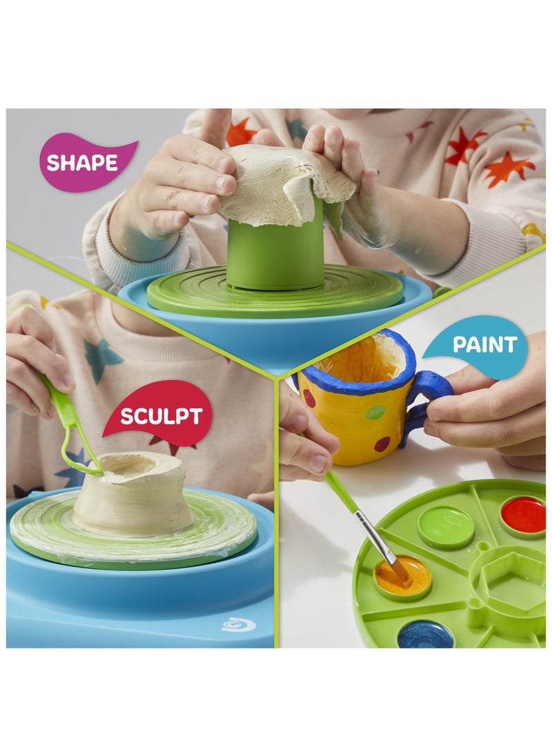 Discovery Discovery Kids Spin and Mold Pottery Studio STEM Toy Motorized Clay Art Station, Shape Sculpt Paint  - Image 3