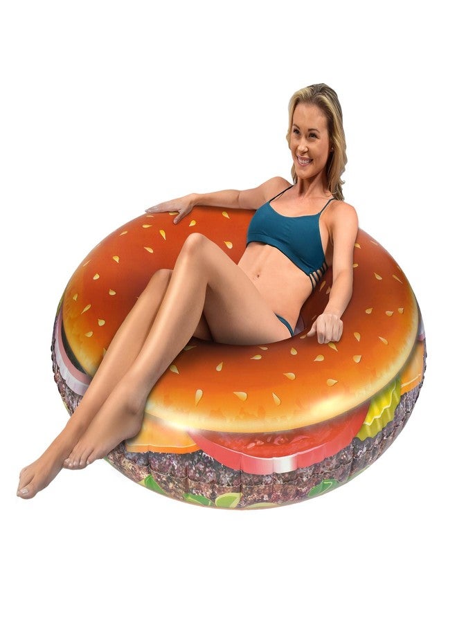 GoFloats Cheeseburger Party Tube - Giant Size Fun That Will Leave You Hungry for More - Image 1