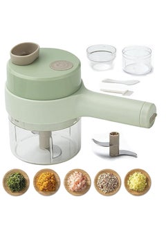 ELTRAZONE 4 in 1 Handheld Electric Vegetable Cutter Set, Mini Hand-held Wireless Electric Garlic Mud Masher Chopper, Mixer Auxiliary Food Slicer Dicer for Garlic Pepper Chili Onion  - Image 1