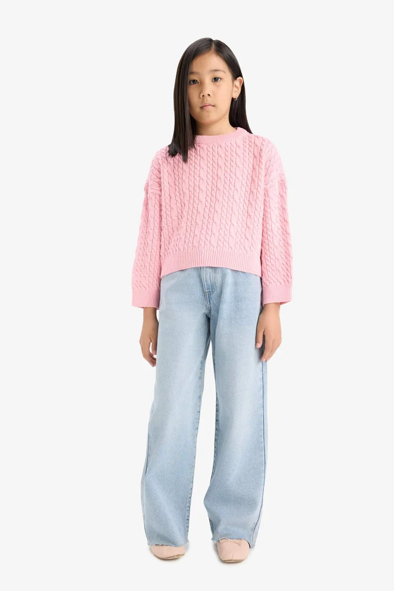 ديفاكتو Girl Standard Fit Crew Neck Pullover