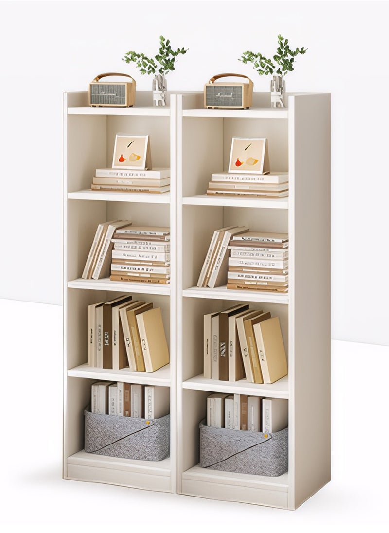 HomarKet 4 Tier Cube Bookcase, White Wooden Shelving Display Storage Unit Office Living Room Furniture  - Image 4