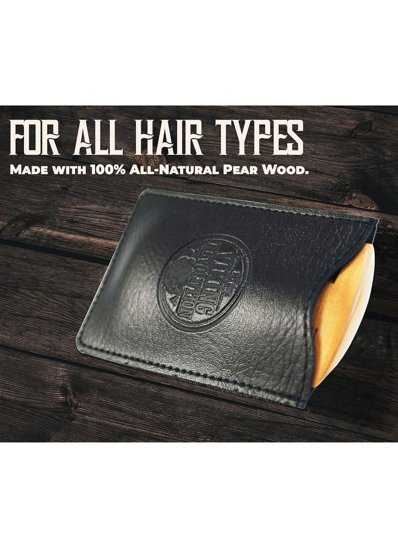 Viking Revolution Wooden Beard Comb & Case, Dual Action Fine & Coarse Teeth, Perfect for use with Balms and Oils, Top Pocket Comb for Beards & Mustaches by Viking Revolution`  - Image 2