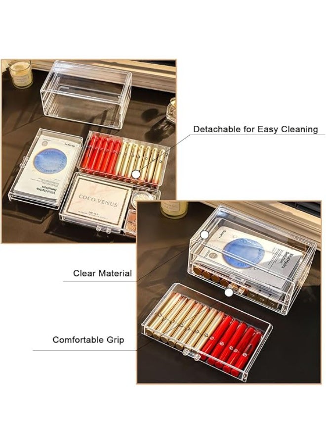 BAOLY Clear Acrylic Makeup Organizer Drawer, Modern, Minimalist, Transparent - Image 1