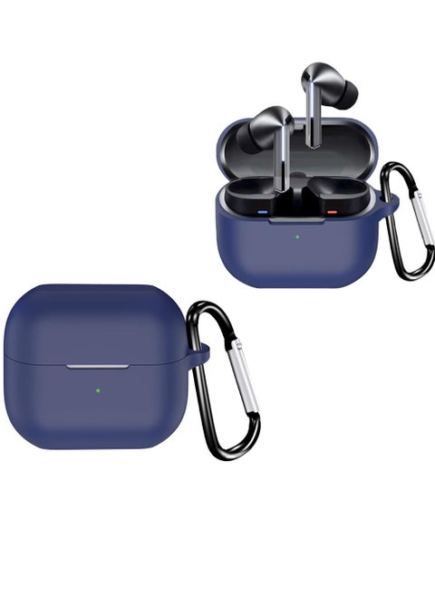 Soft Silicone Cover For Samsung Galaxy Buds 3/3 Pro Case With Hook Antifall Protective Sleeve Accessories (Blue)