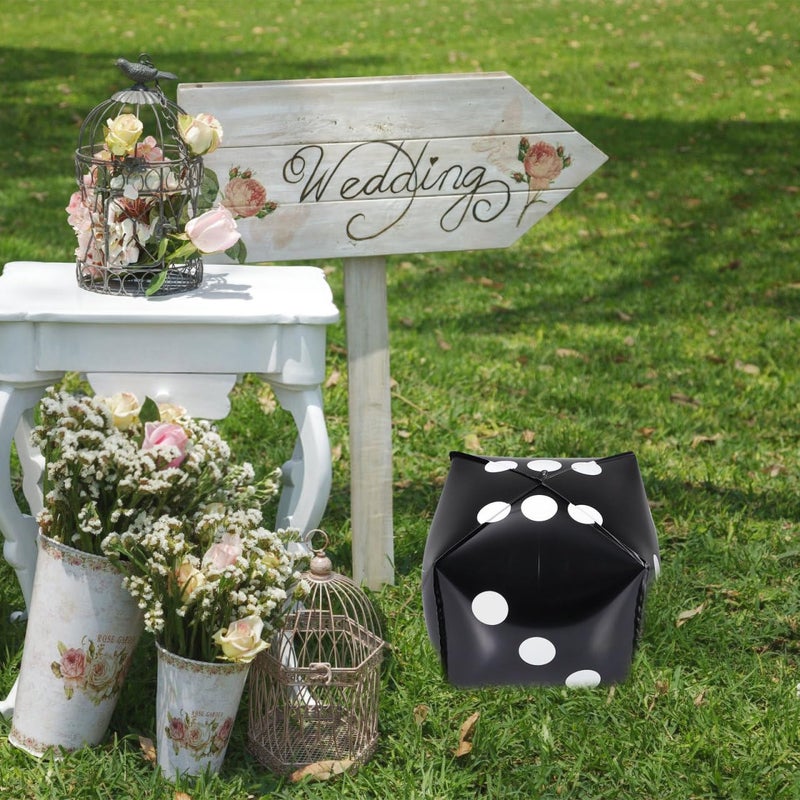 5 Pack Black Dice Balloons 12 Inch Aluminum Foil Cube For Theme Party Decorations - Image 4