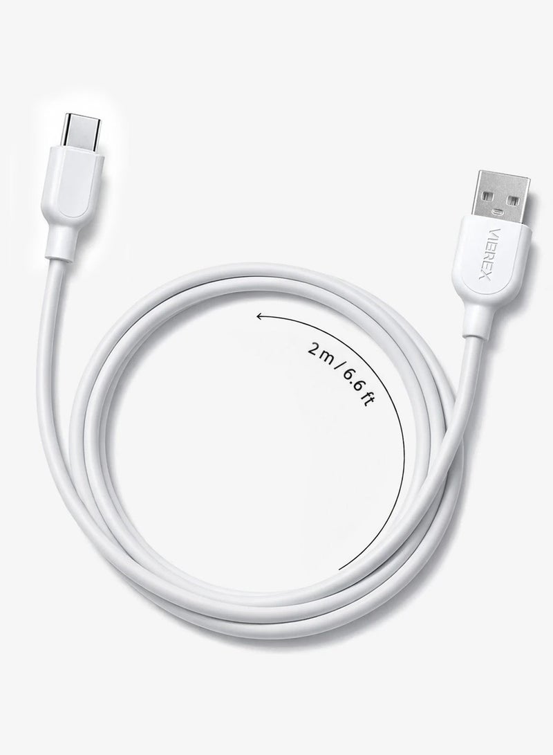 Vierex VC-3 Fast Charging USB Type-C Cable 2.4A Long Charging &  Data Sync Cable 480Mbps, 2m - Image 5