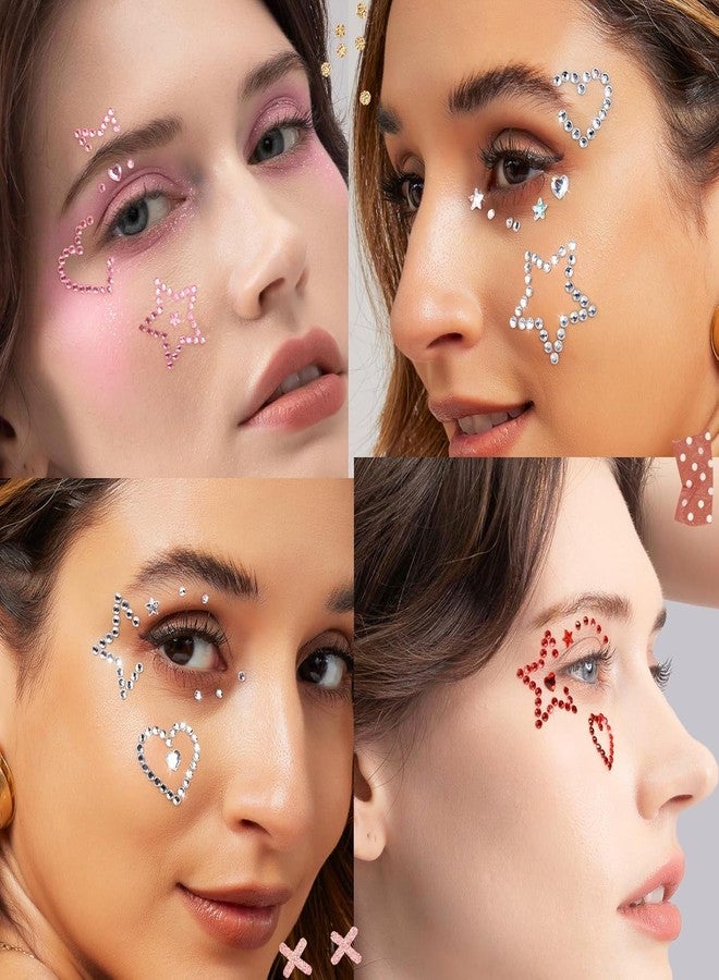 TecoKart® Rhinestone Stickers Set - 5 Sheets Gem & Stone Stickers for Craft, Nail and Face Glitter for Women, Hair Stickers for Hair Decoration with Tweezers, Sparkling Rhinestones for DIY Art - Image 4