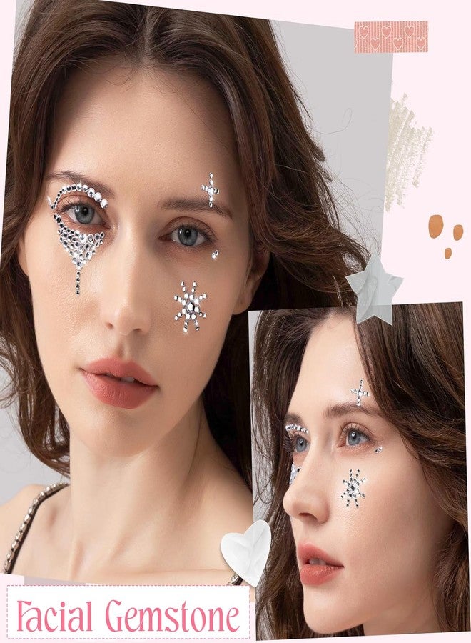 TecoKart® Rhinestone Stickers Set - 5 Sheets Gem & Stone Stickers for Craft, Nail and Face Glitter for Women, Hair Stickers for Hair Decoration with Tweezers, Sparkling Rhinestones for DIY Art - Image 5
