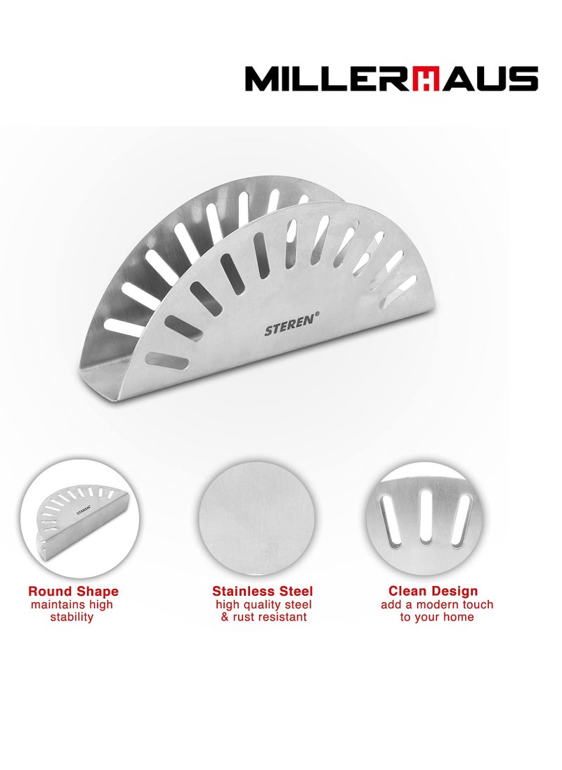 MILLERHAUS Millerhaus Half Moon Napkin Holder SS FINISH - Stainless Steel  - Image 3