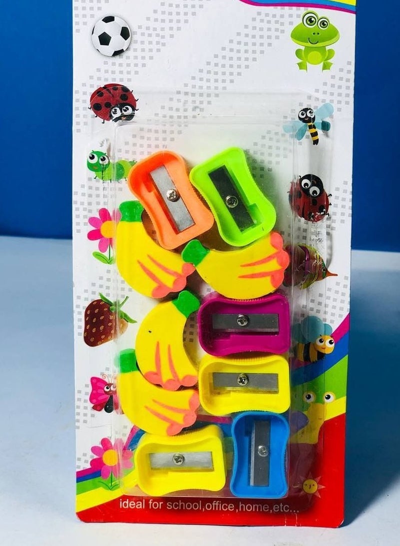 Generic Pencil sharpener and eraser, 6 sharpeners and 4 erasers - Image 1