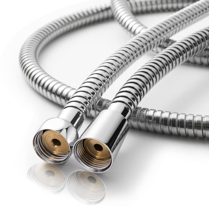 SHOWER HOSE 48 INCH BIDET HOSE HIGH PRESSURE EXPLOSION PROOF TOILET HOSE FOR BIDET SPRAYER STAINLESS STEEL ELECTROPLATING HANDHELD SHOWER HOSE FLEX HOSES WITH WOVEN INNER TUBE CHROME