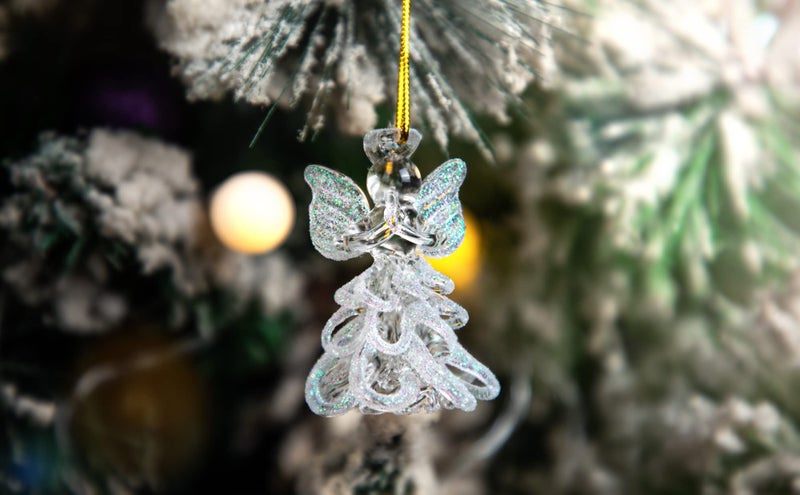 QFkris 6pcs Glass Angel Ornaments Spun Angels Christmas Tree Ornaments 2.1" Colorful Mini Hanging Guardian Angel for Christmas Season Holiday Decor - Image 4