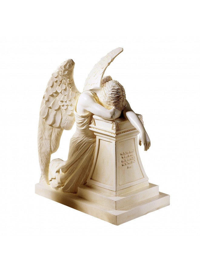 Design Toscano Angel of Grief Monument Religious Figurine Statue, Desktop, 7 Inch, Antique Stone
