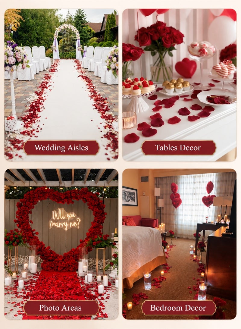 Farahom 2000 Pieces Artificial Rose Petals, Dark Red Fake Flower Petals 5 x 5 cm for Wedding, Engagement, Bridal Shower, Henna Night, Romantic Bedroom, and Table Decoration - Image 5