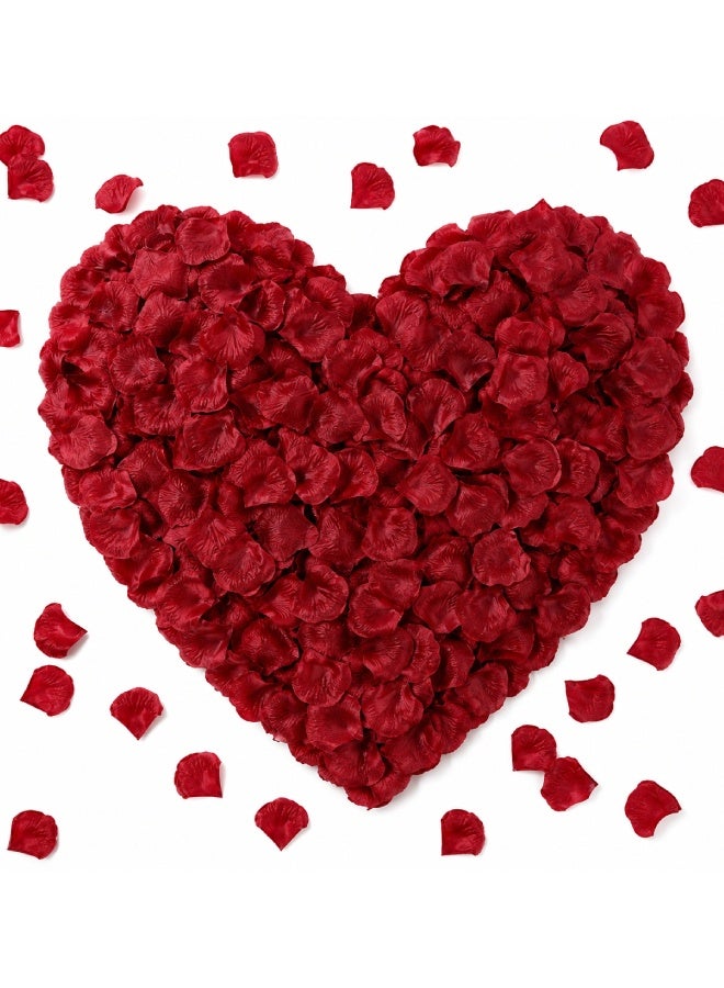 Farahom 2000 Pieces Artificial Rose Petals, Dark Red Fake Flower Petals 5 x 5 cm for Wedding, Engagement, Bridal Shower, Henna Night, Romantic Bedroom, and Table Decoration - Image 1