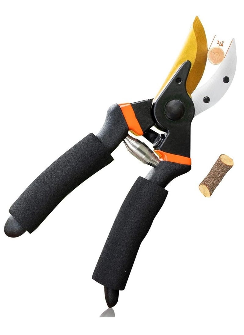 Bypass Pruning Shears for Garden Effortless Pruning Shears for Grapevines Bonsai Gardens Trim Tree Branches and Flowers with Ease with SK5 Steel Sharp Blades and Soft Cushion Grip Handle