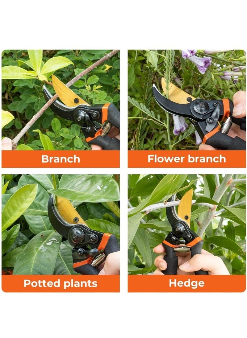 Bypass Pruning Shears for Garden Effortless Pruning Shears for Grapevines Bonsai Gardens Trim Tree Branches and Flowers with Ease with SK5 Steel Sharp Blades and Soft Cushion Grip Handle