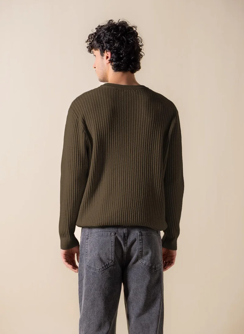 SHAPES TEXTURED HENLEY SWEATSHIRT