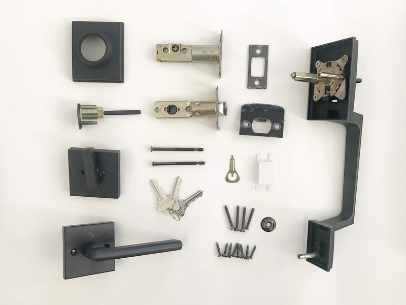 Colosus NDL833 Single Cylinder HandleSet with Lever Door Handle for Entrance and Front Door  Reversible for Right and Left Handed deadbolt Handle Set Iron Black Finish - Image 3
