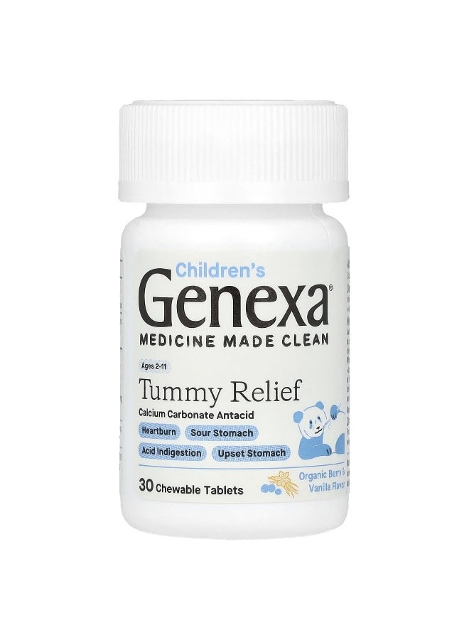 Genexa Genexa, Children's Tummy Relief, Ages 2-11, Organic Berry & Vanilla, 30 Chewable Tablets  - Image 3