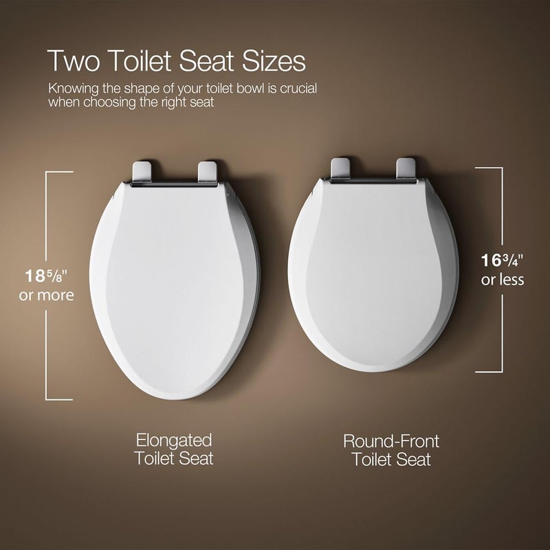 KOHLER K-4774-0 Brevia Elongated White Toilet Seat with Quick-Release Hinges And Quick-Attach Hardware For Easy Clean, White - Image 4
