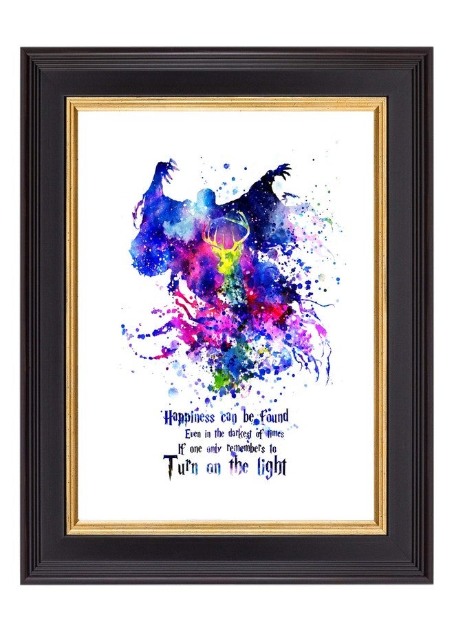 Uhomate Happiness Can Be Found Even in the Darkest of Times Quote Abstract Art Canvas Wall Art Baby Gift Inspirational Quotes Wall Decor for Bedroom C112 (13X19) - Image 1