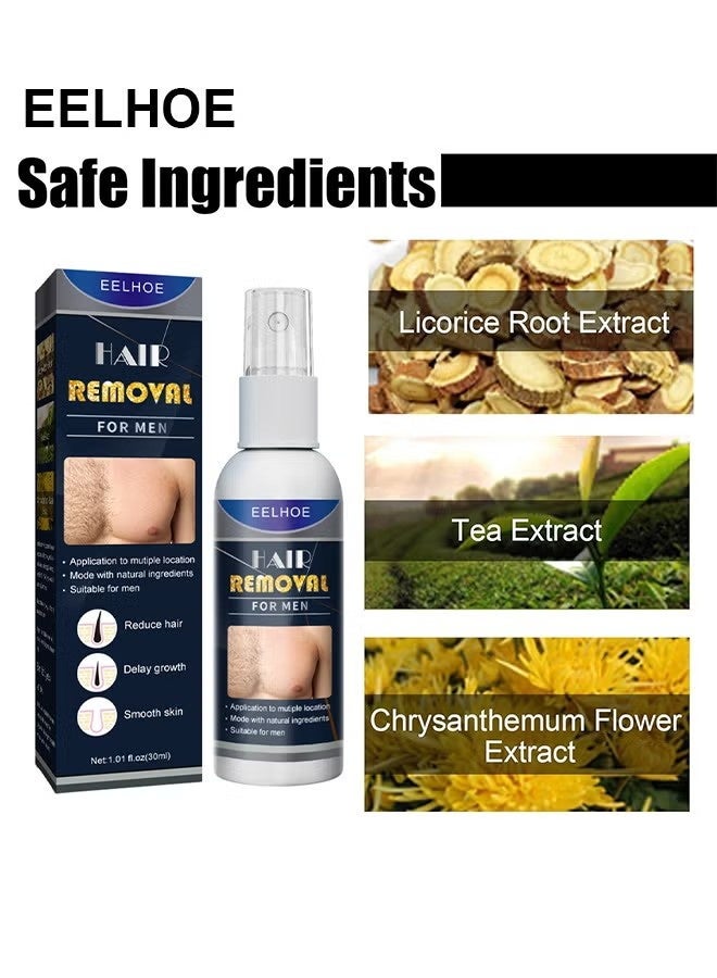 EELHOE Hair Removal Spray For Men, Painless Hair Removal Spray Armpit Gentle Hair Remover Refreshing Quick Hair Removal Spray, Natural Ingredient Hair Removal Spray For Men - Image 5