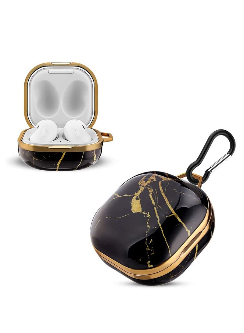 SYOSI Case with Keychain Full-Body Protective TPU, Stylish Designed for Samsung Galaxy Buds 2/Buds Pro CaseResilient Shock Absorption Design (Black, Gold)  - Image 1