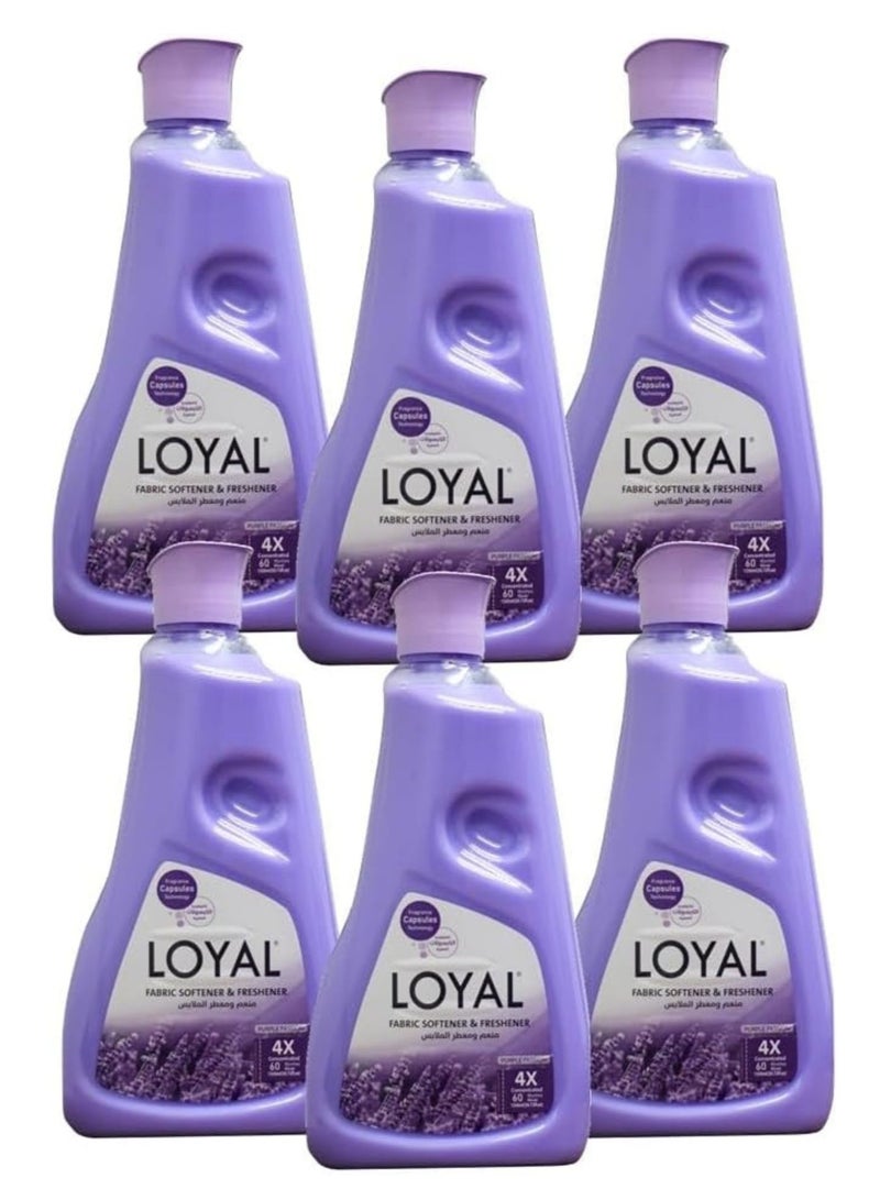 Loyal Fabric Softener & Freshener Concentrated, Purples Passion 30 Washes 750ml x 6 - Image 1