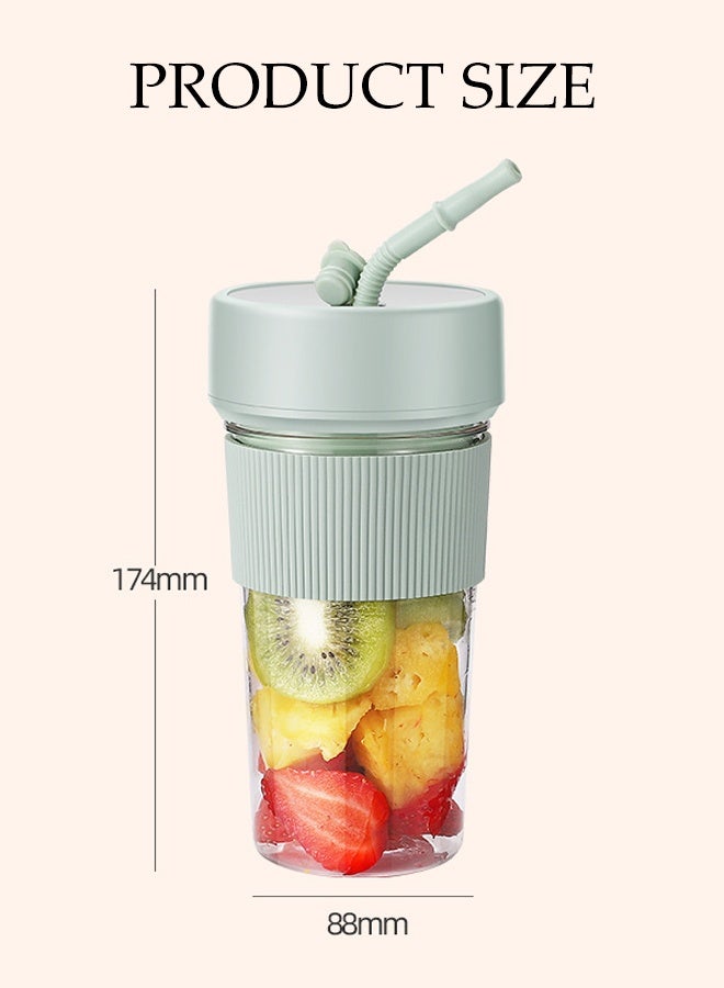 DUNISO Portable Juicer Blender Multifunctional Electric Mini Mixer with Straw USB Rechargeable Fruit Veggie Juicer Cup Lightweight Easy Clean Cordless liquidizer for Juice Shakes and Smoothies - Image 4