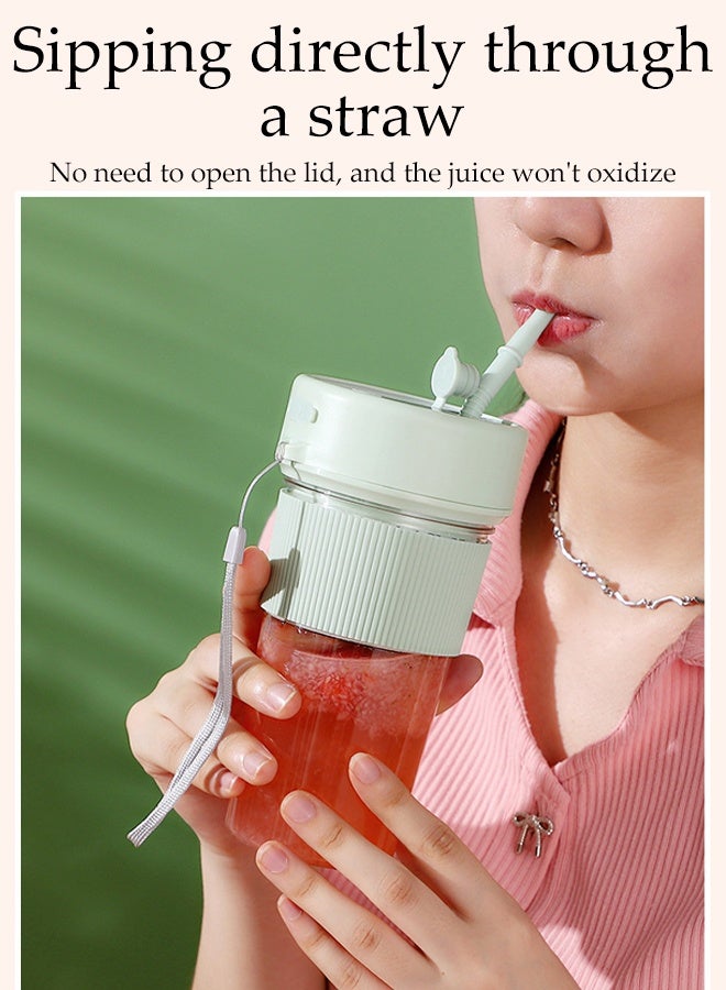 DUNISO Portable Juicer Blender Multifunctional Electric Mini Mixer with Straw USB Rechargeable Fruit Veggie Juicer Cup Lightweight Easy Clean Cordless liquidizer for Juice Shakes and Smoothies - Image 3