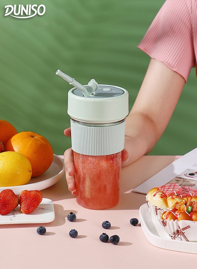 DUNISO Portable Juicer Blender Multifunctional Electric Mini Mixer with Straw USB Rechargeable Fruit Veggie Juicer Cup Lightweight Easy Clean Cordless liquidizer for Juice Shakes and Smoothies - Image 1