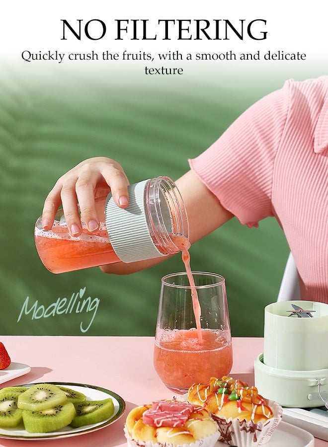 DUNISO Portable Juicer Blender Multifunctional Electric Mini Mixer with Straw USB Rechargeable Fruit Veggie Juicer Cup Lightweight Easy Clean Cordless liquidizer for Juice Shakes and Smoothies - Image 2