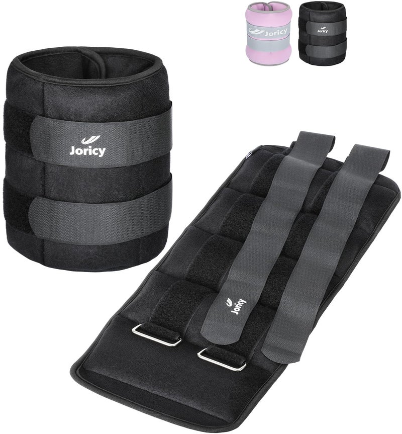 JORICY Ankle Weight, Wrist Leg Arm Weights for Women Men with Adjustable Straps, A Pair of 20LBS(10 LB Each Weight) Strength Training Weighted for Walking Yoga Jogging Running Dance, Black - Image 1