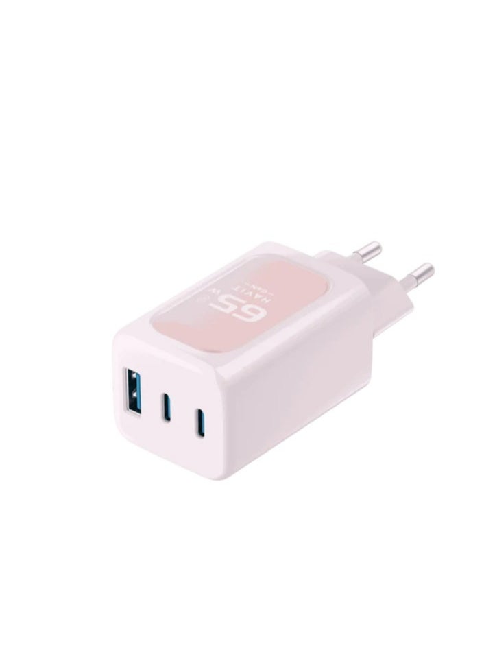 wall charger 65 W Fast Charging with GAN technelogy 3 ports Safe for Your Phone model UC260 - PIN