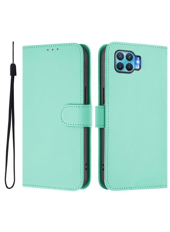 S-TOP Case For OPPO F17 Pro Skin Feel Solid Color Leather Phone Case with Lanyard - Image 2